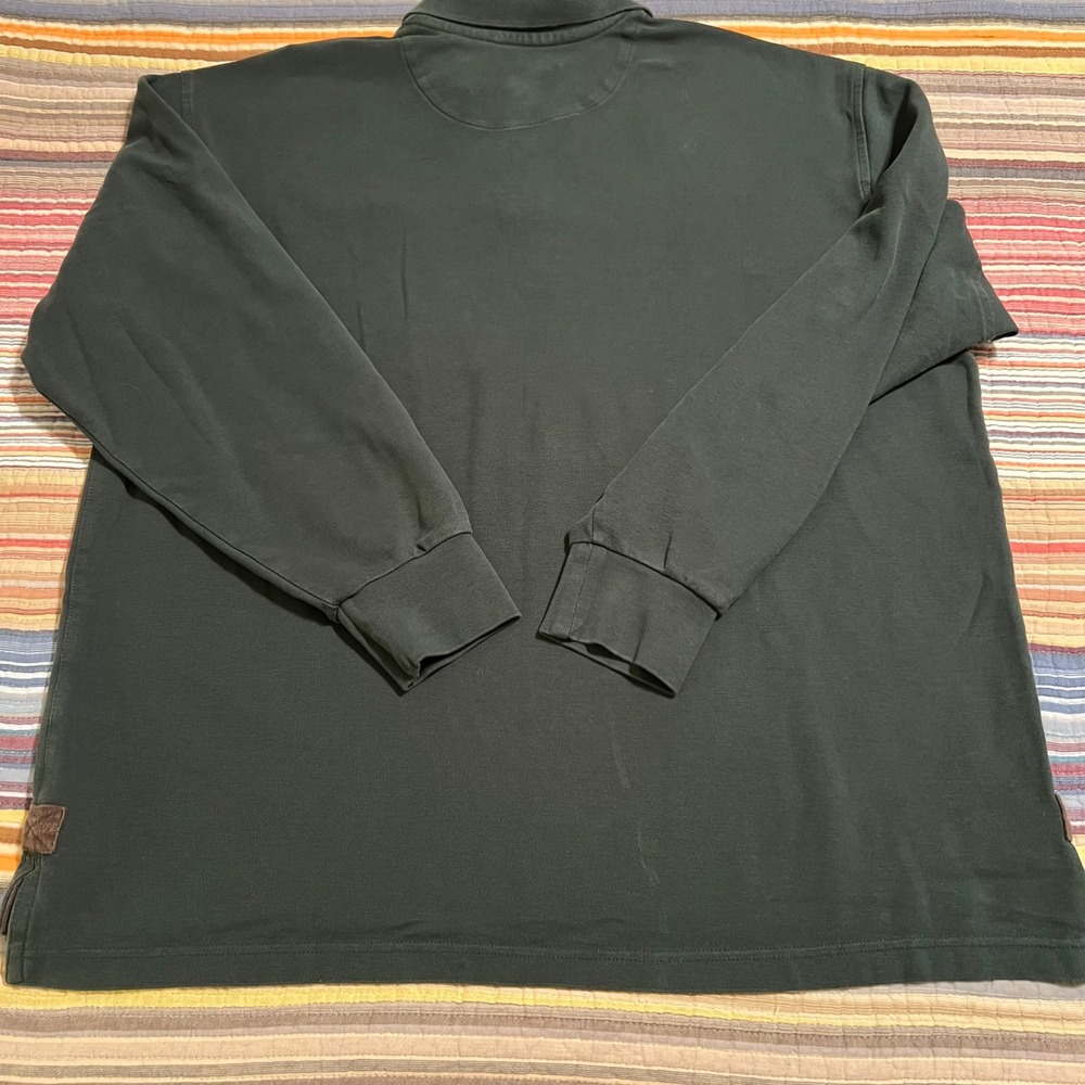 Orvis Mens Long Sleeve Dark Green Cotton Polo Shirt Size XL Embroidered Logo - Picture 8 of 8